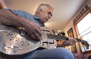 Jerry Zolten strumming some blues riffs on his 1932 National Steel Guitar, the preferred instrument for many of the Paramount recording artists.
